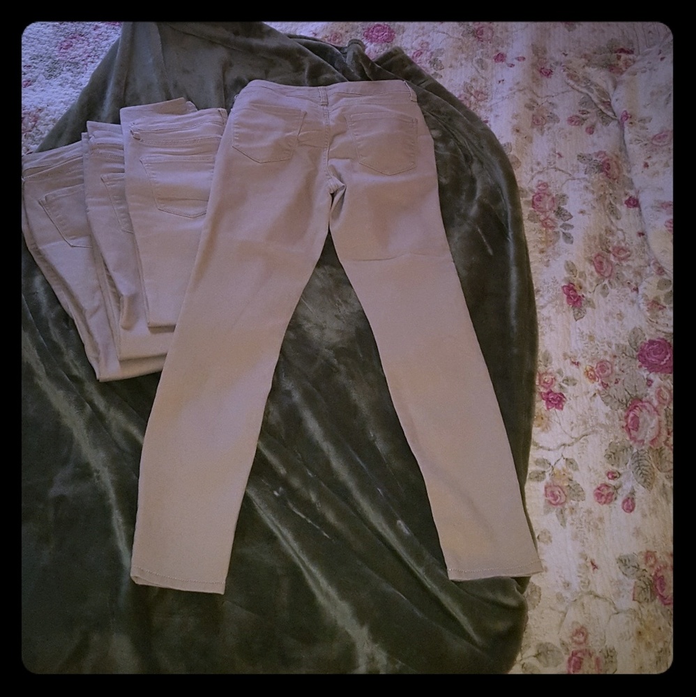 Khaki high wasted jegging school uniform pants